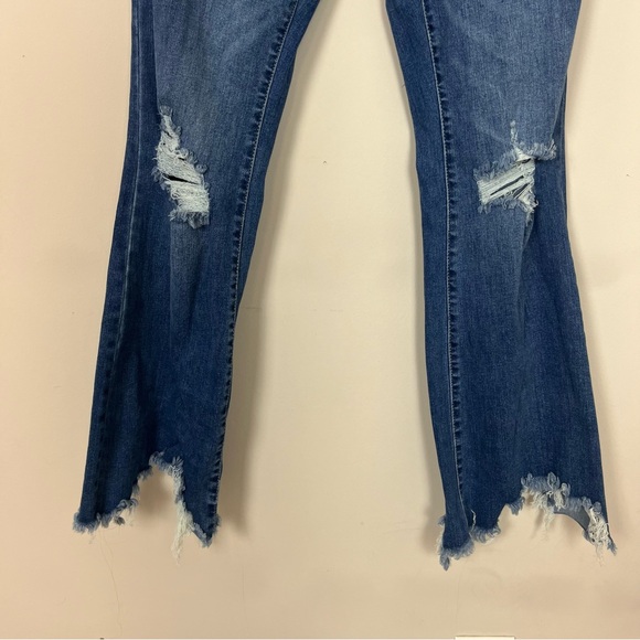 A BEAUTIFUL SOUL SKINNY FLARE RIPPED JEANS SIZE 12 DARK WASH - Picture 4 of 12